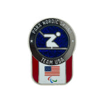 Load image into Gallery viewer, Team USA Para Nordic Skiing Pictogram Glitter Pin
