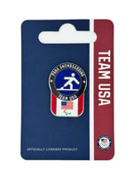 Load image into Gallery viewer, Team USA Para Snowboarding Pictogram Glitter Pin
