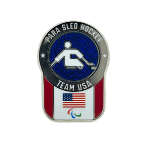 Team USA Para Sled Hockey Pictogram Glitter Pin