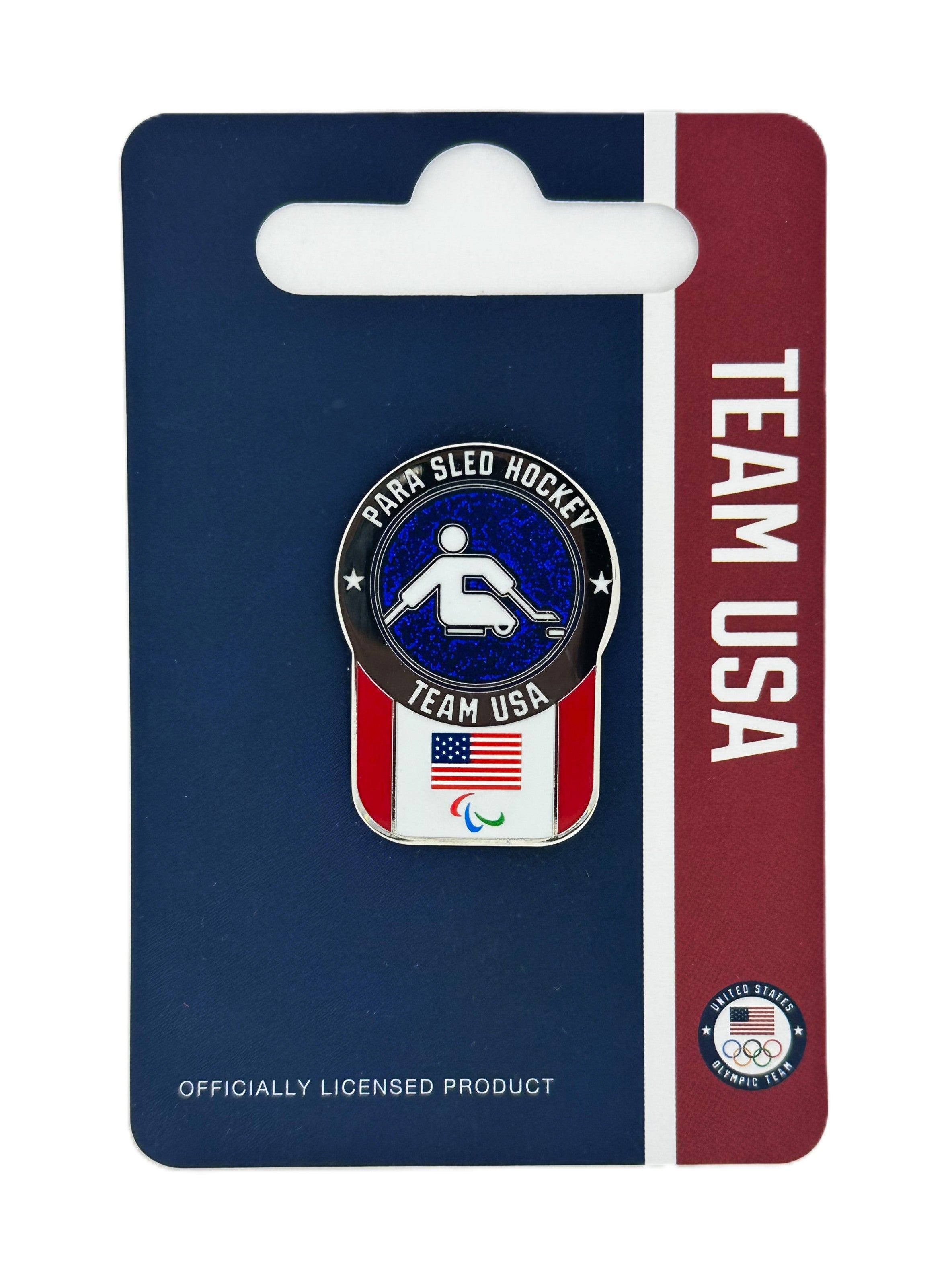 Team USA Para Sled Hockey Pictogram Glitter Pin
