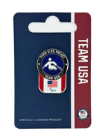 Load image into Gallery viewer, Team USA Para Sled Hockey Pictogram Glitter Pin
