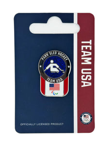 Team USA Para Sled Hockey Pictogram Glitter Pin