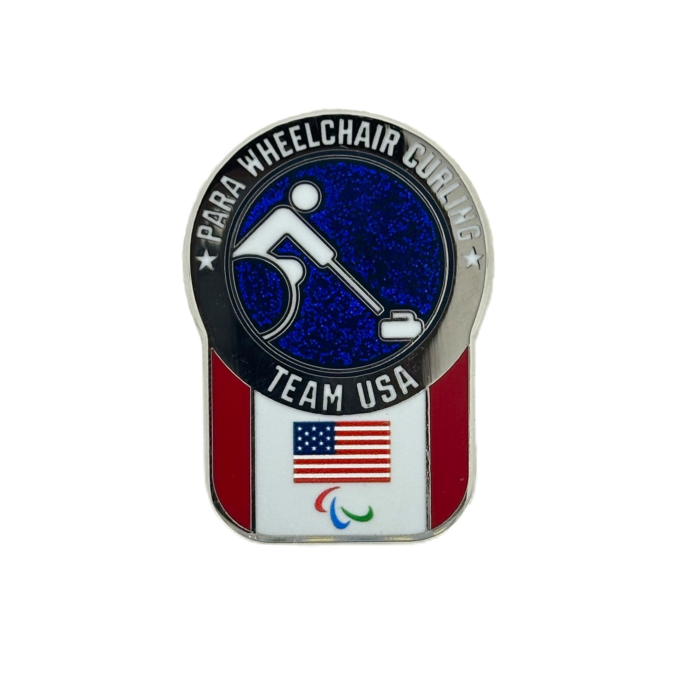 Team USA Para Curling Pictogram Glitter Pin