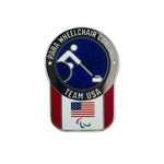 Load image into Gallery viewer, Team USA Para Curling Pictogram Glitter Pin
