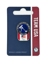 Load image into Gallery viewer, Team USA Para Curling Pictogram Glitter Pin
