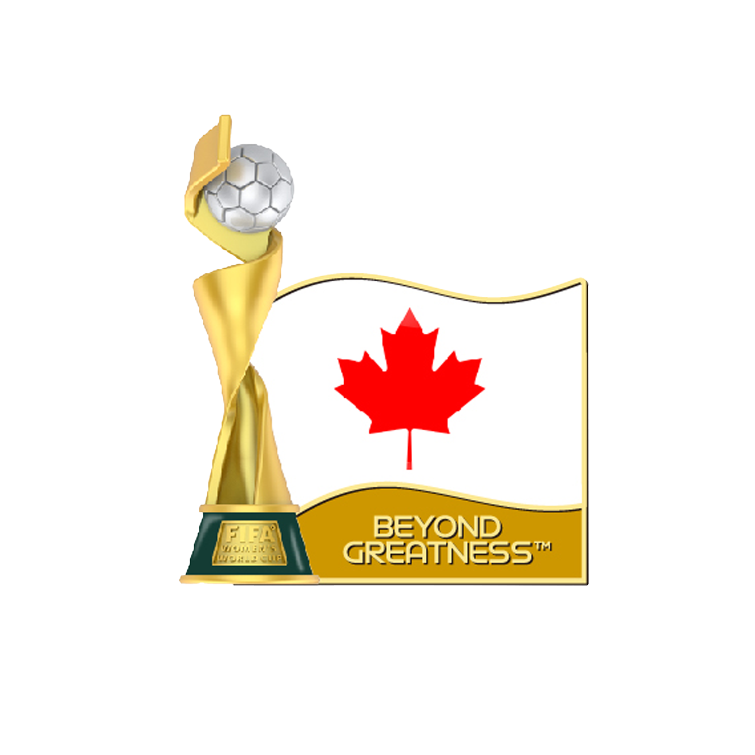 2023 FIFA Women's World Cup 2.5D Trophy Pin Canada Flag
