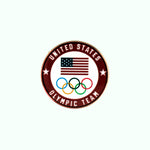 Load image into Gallery viewer, Team USA Olympics Coin Pin in Red
