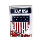 Load image into Gallery viewer, USOC Team USA Shield Floating Confetti Lapel Pin

