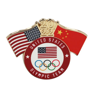 Beijing Olympics Dual Flag Coin Pin