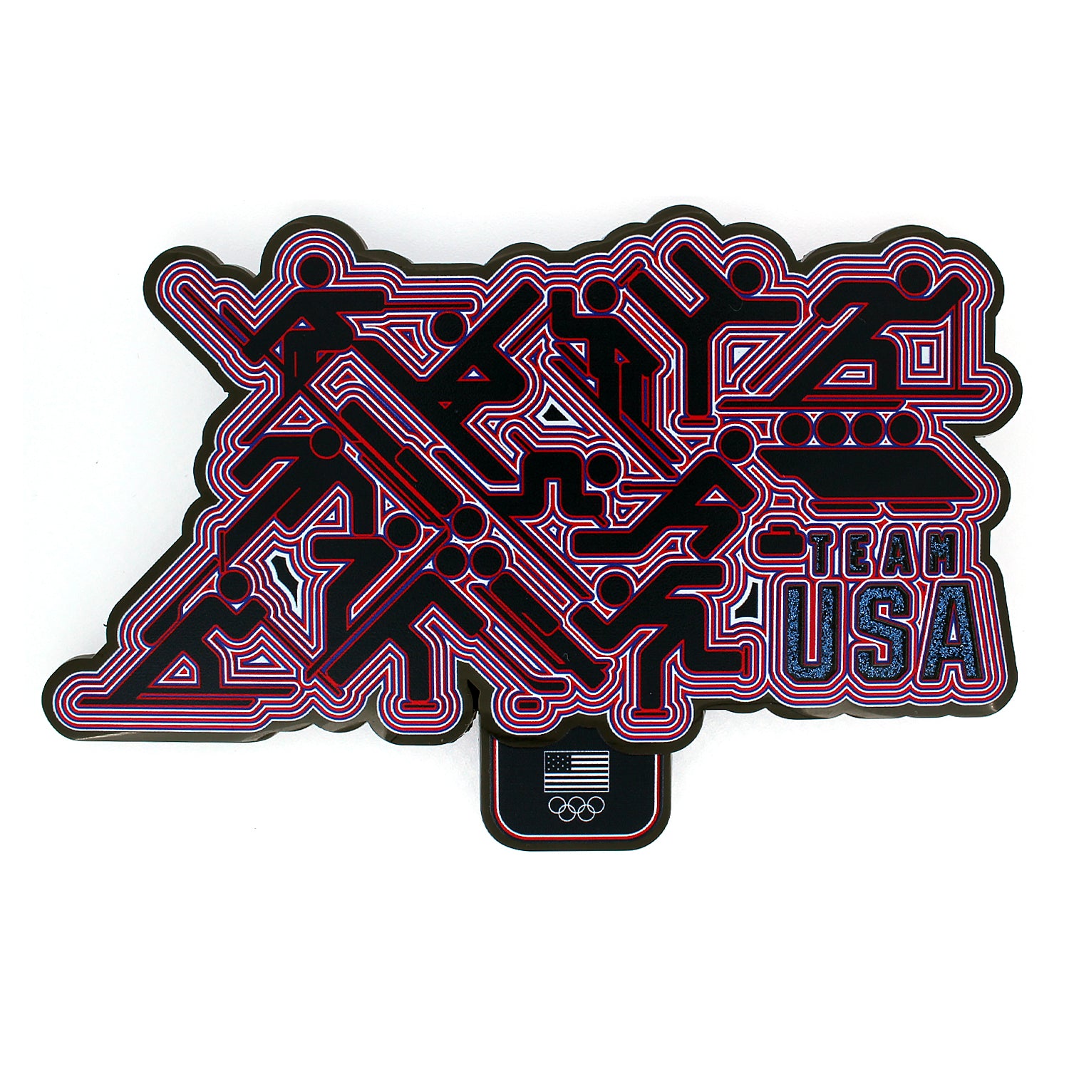 Oversized Team USA Olympic Radiant Pictogram Collage Pin