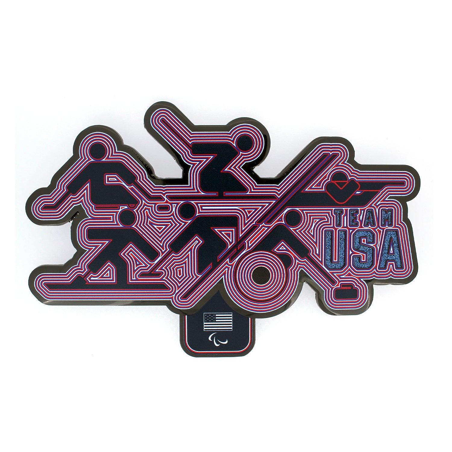 Oversized Team USA Paralympic Radiant Pictogram Collage Pin