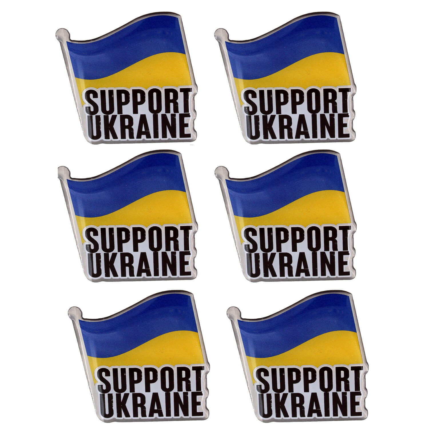 "I Support Ukraine" Lapel Pin - 6 PCS SET
