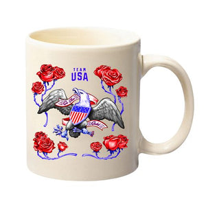 USOPC Team USA Logo Eagle with Roses 11 oz Mug